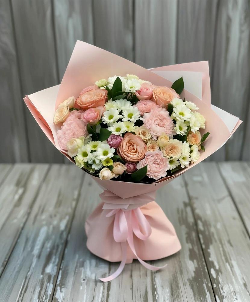 Букет цветов из: Гвоздики, Розы и Хризантемы в Уразово