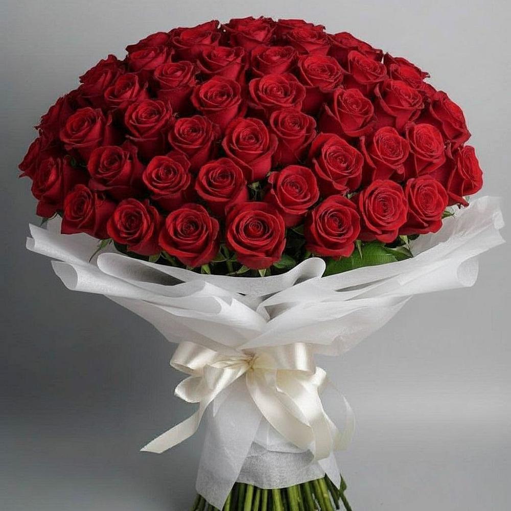 Букет 101 Красная роза Блэк Мэджик в Уразово
