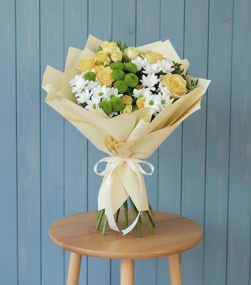 Букет цветов из: Хризантемы и Розы в Уразово