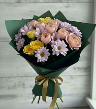 Букет цветов из:  Хризантемы и Розы в Уразово