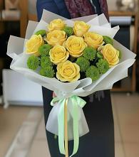 Букет цветов из:  Хризантемы и Розы в Уразово