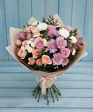 Букет цветов из:  Хризантемы, Розы и Альстромерии #REPLACE_PRED# Уразово