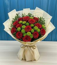 Букет цветов из:  Розы и Хризантемы в Уразово