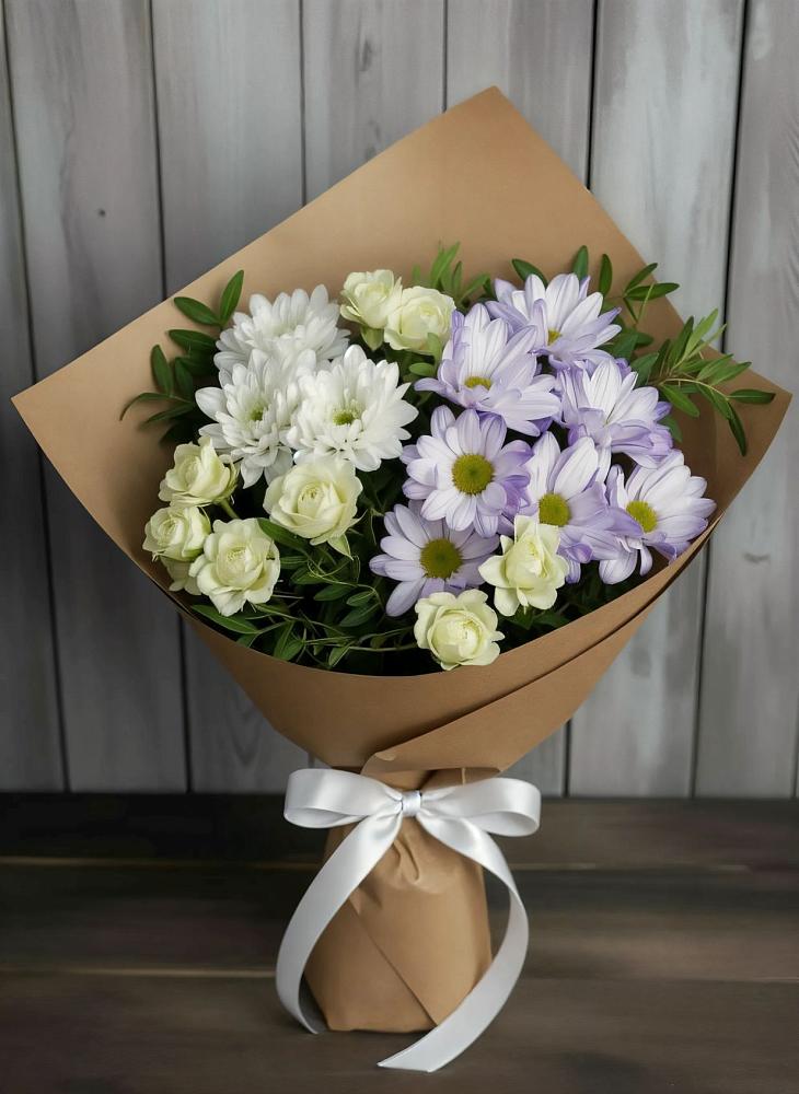 Букет цветов из: Хризантемы и Розы в Уразово