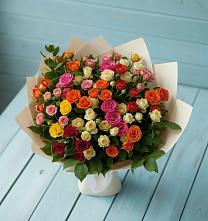 Букет Микс из разноцветных кустовых роз #REPLACE_PRED# Уразово